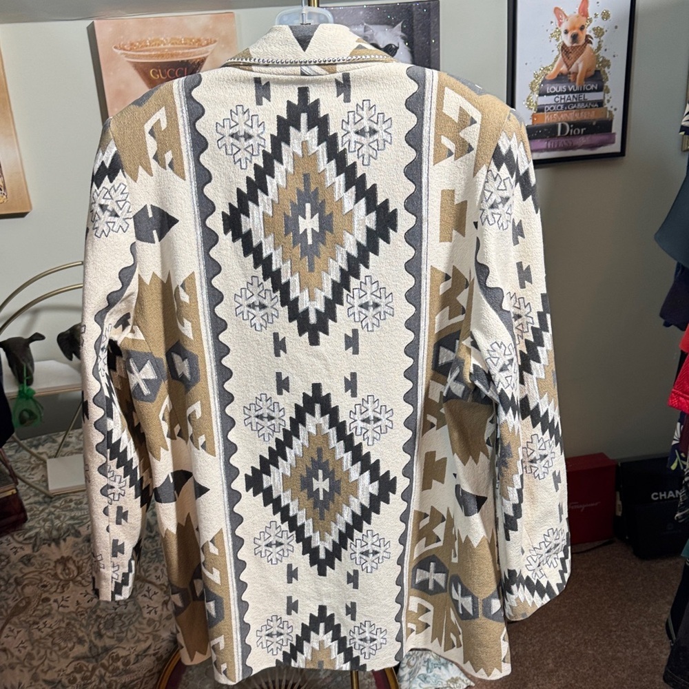 Geometric Pattern Native Aztec Blazer - Picture 2 of 13